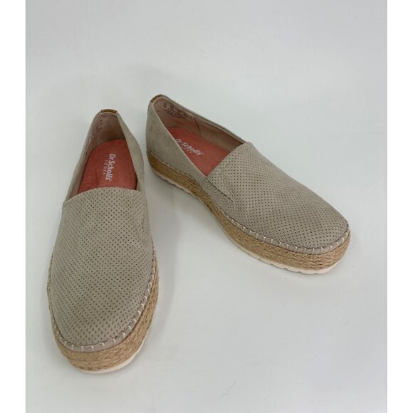 Dr. Scholl's Shoes - Dr. Scholl's Sunray Espadrille Slip On Perforated Suede Oyster Gray 7